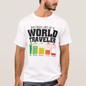 世界旅行者の電池寿命 Tシャツ (正面)