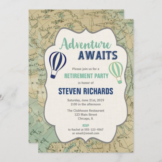 世界旅行者マップ冒険が引退を待つ 招待状 (正面/裏面)