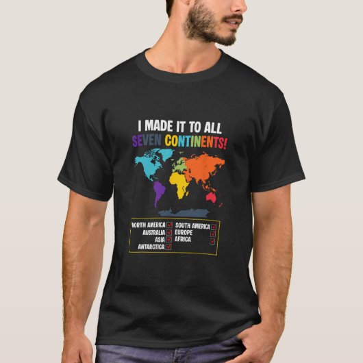 世界旅行者七大陸クラブ地球地図バカンス Tシャツ (正面)