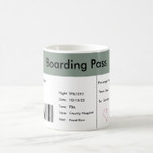 世界旅行者妊娠告知チケット コーヒーマグカップ (中央)