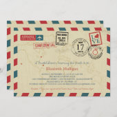 世界旅行者航空郵便 | ブライダルシャワー 招待状 (正面/裏面)