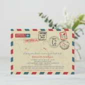 世界旅行者航空郵便 | ブライダルシャワー 招待状 (スタンド正面)