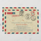 世界旅行者航空郵便 | ブライダルシャワー 招待状 (正面/裏面)