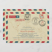 世界旅行者航空郵便 | ブライダルシャワー 招待状 (正面/裏面)