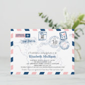 世界旅行者航空郵便 | ブライダルシャワー 招待状 (スタンド正面)