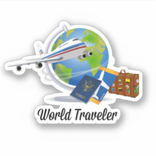 世界旅行者飛行機スーツケースパスポート… シール