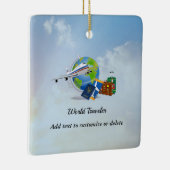 世界旅行者、荷造り済み、テンプレート セラミックオーナメント (右)