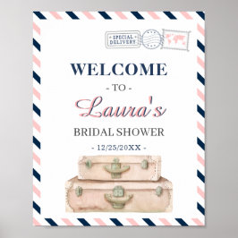 世界旅行航空 ブライダルシャワー ネイビーウェルカム ポスター