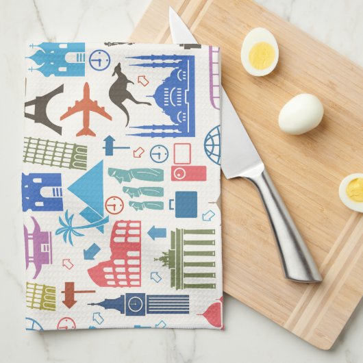 世界旅行 キッチンタオル (四つ折り)