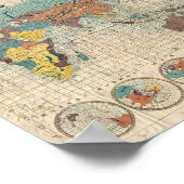 世界日本のの地図 ポスター (角)