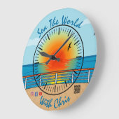 世界時計の海 ラージ壁時計 (傾斜)