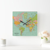 世界時計 スクエア壁時計 (ホーム)