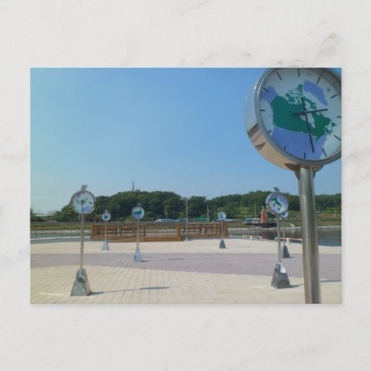 世界時計、韓国 ポストカード (正面)