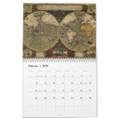 世界暦の旧式な地図 カレンダー (2月 2026)