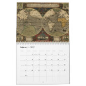 世界暦の旧式な地図 カレンダー (2月 2027)