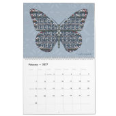 世界暦蝶 カレンダー (2月 2027)