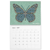 世界暦蝶 カレンダー (3月 2027)