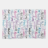 世界書の有名な都市を手に キッチンタオル (横)