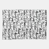 世界書の有名な都市を手に キッチンタオル (横)