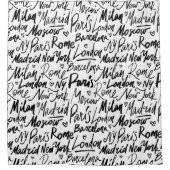 世界書の有名な都市を手に シャワーカーテン (正面)