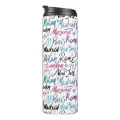 世界書の有名な都市を手に タンブラー (回転右)