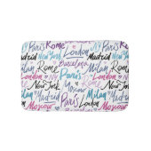 世界書の有名な都市を手に バスマット (正面)