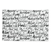 世界書の有名な都市を手に 枕カバー (裏面)