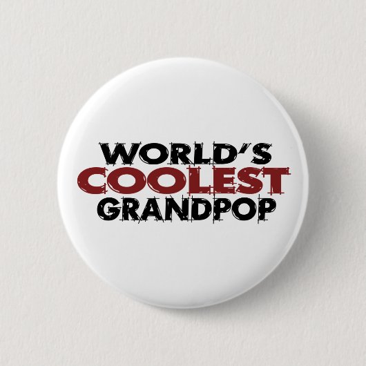 世界最もクールなGrandpop 缶バッジ (正面)