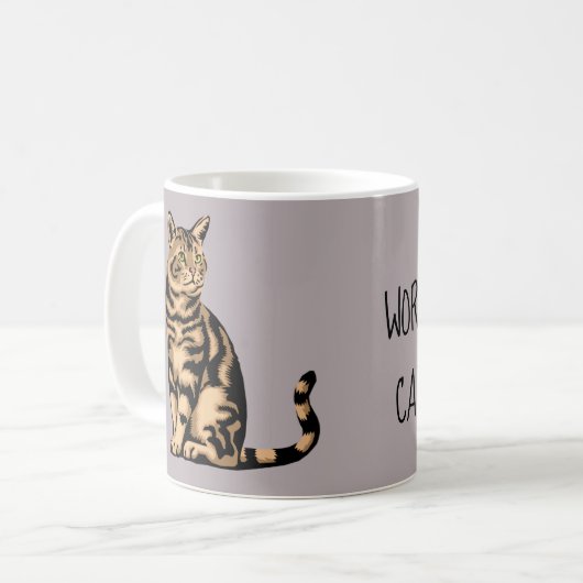 世界最も最高のな猫の付き添いのマグ(猫の背部) コーヒーマグカップ (正面左)