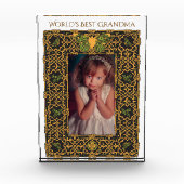 "世界最も最高のな祖母"でのための華美なケルト族フレーム フォトブロック (正面)