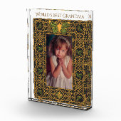 "世界最も最高のな祖母"でのための華美なケルト族フレーム フォトブロック (右)