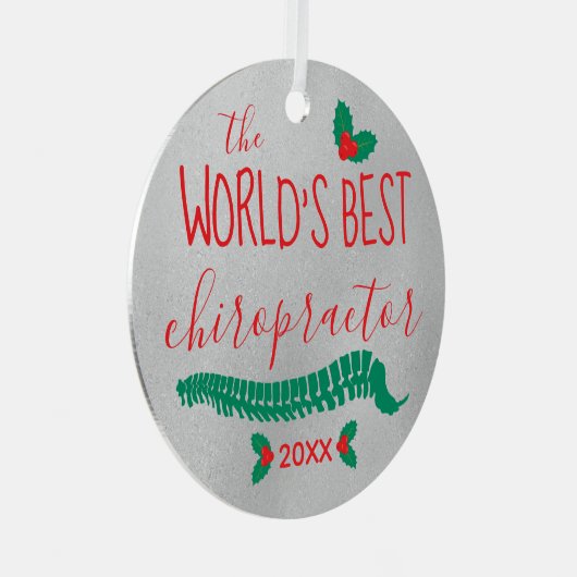 世界最大のカイロプラクターホリー&スパイン メタルオーナメント (正面右)