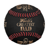 世界最大のパパブエレガントラック金ゴールドタイポグラフィ 野球ボール (裏面)