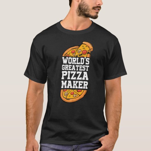 世界最大のピザメーカーであるピザとピザスライス Tシャツ (正面)