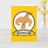 世界最大のボディビルダー男性漫画 カード (黄色い花)