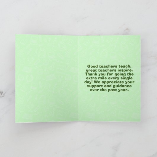 世界最大の先生ありがとう カード (内部)