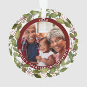 世界最大の祖父母2人がクリスマス写真を撮る オーナメント (裏面)