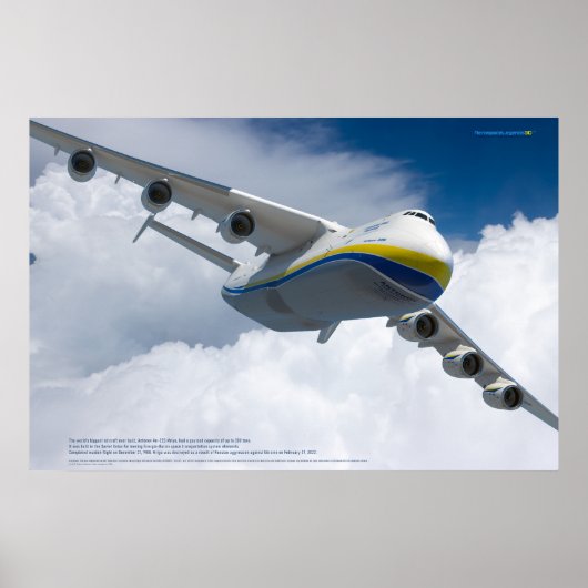世界最大の航空機、アントノフAn-225 ムリーヤ ポスター (正面)