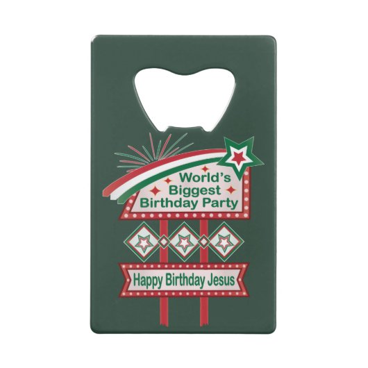 世界最大の誕生日パーティーの電飾看板 クレジットカード栓抜き (正面)