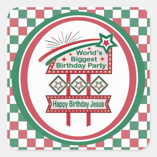 世界最大の誕生日パーティーマーキー スクエアシール (正面)