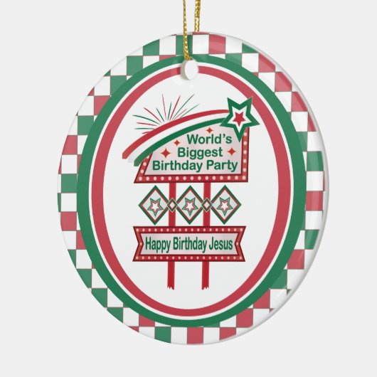 世界最大の誕生日パーティーマーキー セラミックオーナメント (左)