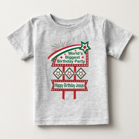 世界最大の誕生日パーティーマーキー ベビーTシャツ (正面)