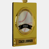 世界最大の野球コーチ |個人用設定 | ゴールドプレートバナーオーナメント (右)