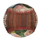 世界最大級のおじいちゃん木製写真父の日 野球ボール (裏面)