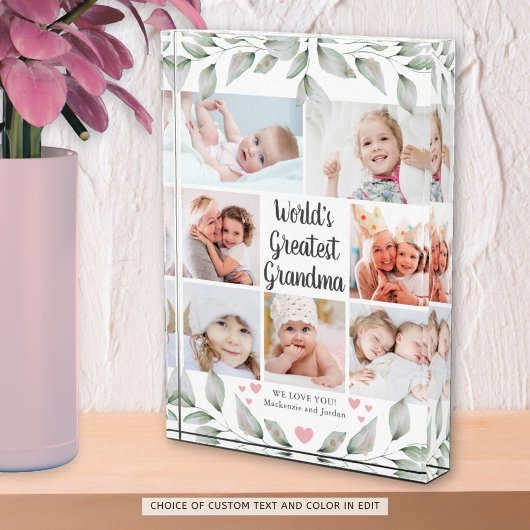 世界最大級のおばあちゃん7フォトコラージュ緑 フォトブロック