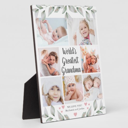 世界最大級のおばあちゃん7フォトコラージュ緑 フォトプラーク (側面)