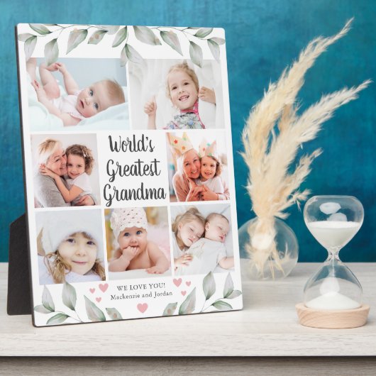 世界最大級のおばあちゃん7フォトコラージュ緑 フォトプラーク (側面)