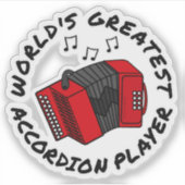世界最大級のアコーディオン選手おもしろい シール (正面)