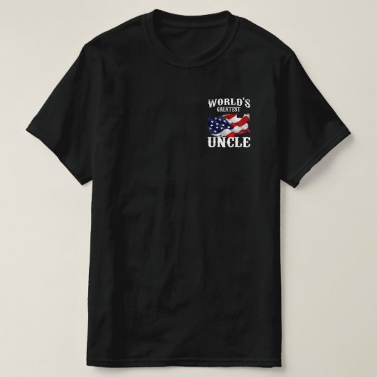 世界最大級のアメリカ国旗の父親の日 Tシャツ (デザイン正面)