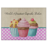 世界最大級のカップケーキのパン屋さん追加メッセージ カッティングボード (正面)